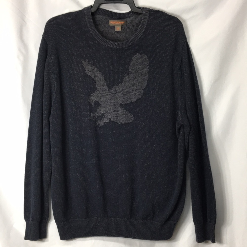 Northwest Territory Mens Navy & Gray Knit Eagle Sweater Size XL GREAT Condition